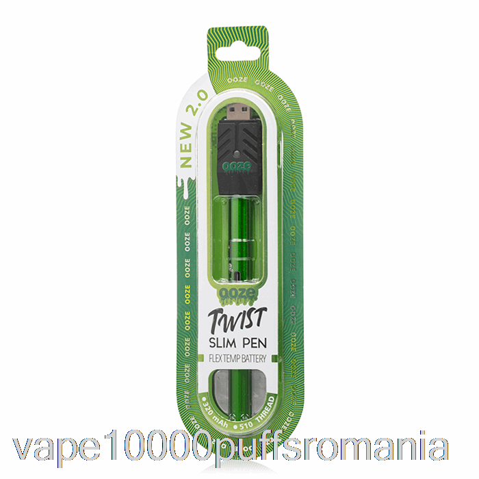 Vape Romania Ooze Slim Twist Pen 2.0 Flex Temp Baterie Slime Green